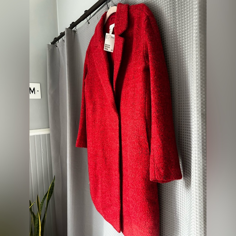 H&M Women's Red Wool Coat